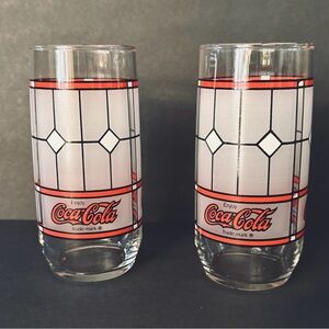 VTG. 1980’s Set Of 2 Coca-Cola Drinking Glasses